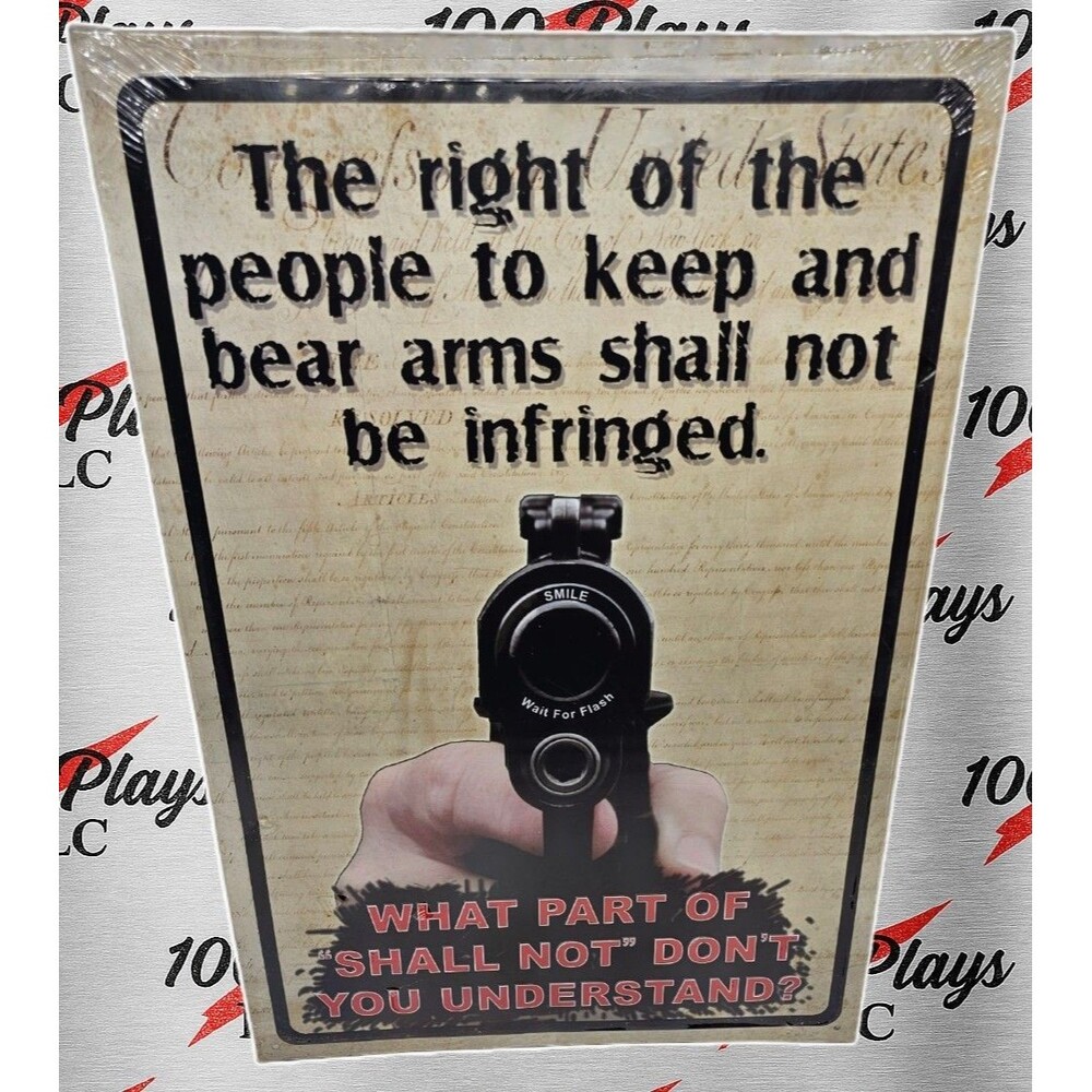 Rivers Edge Products Second Amendment Gun Rights Metal Tin Sign 17x12